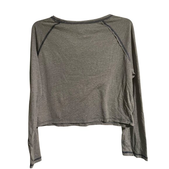 Notre Dame Womens Long Sleeve Crop Top Gray XXL Box Seat Clothing Co Genuine Tag - Picture 3 of 8
